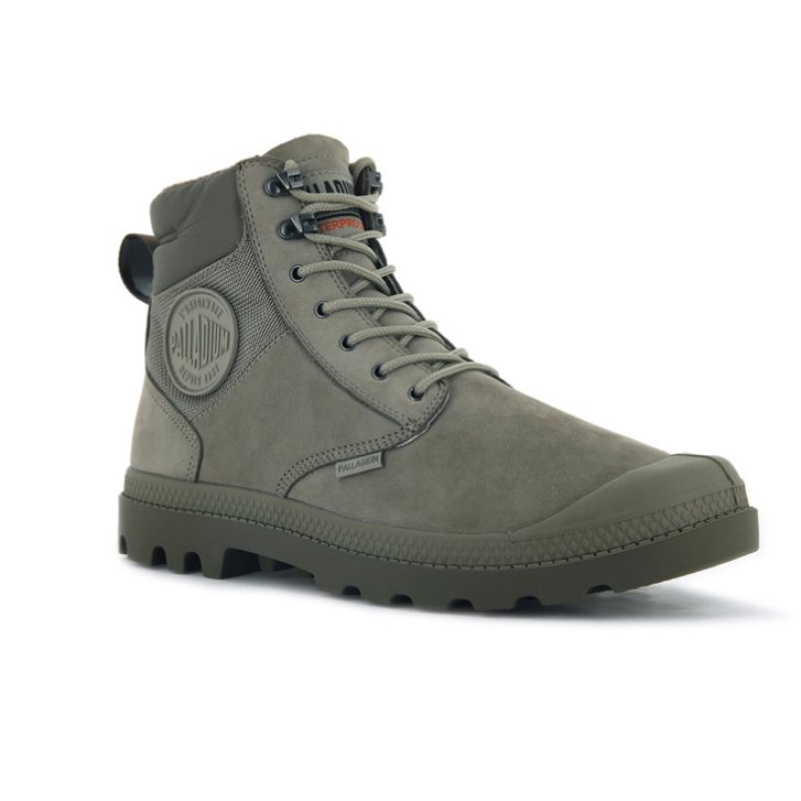 Bottes Palladium Pampa Shield WP+ LUX Femme Vert Olive | FR BRW689C